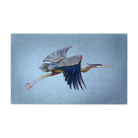 Betsy Drake Betsy Drake DM327G Eddies Blue Heron Door Mat - 30 x 50 in. DM327G